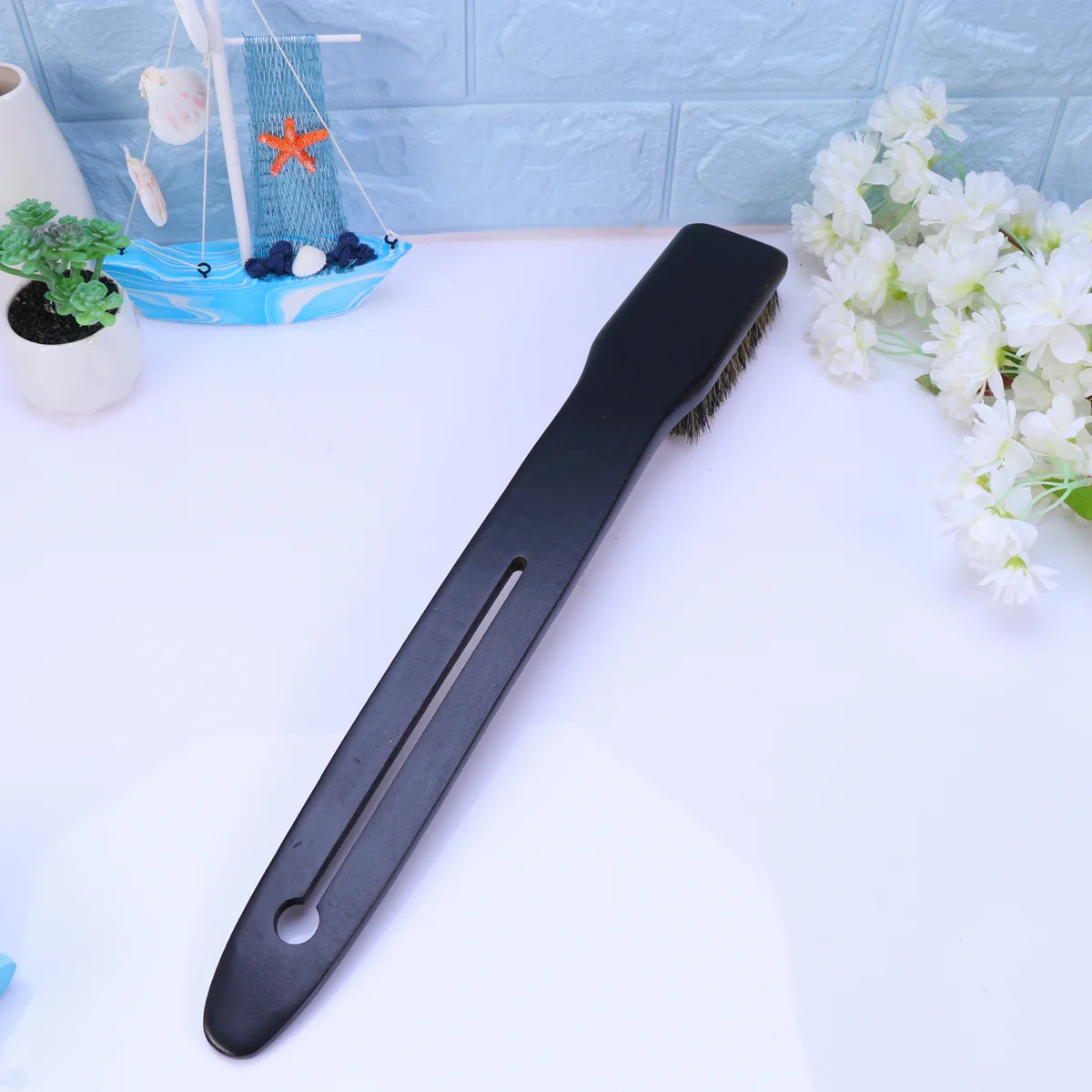 

2Pcs Long Handle Bath Brush Natural Bristles Wood Handle Shower Scrubber Stimulate Blood Circulation Body Care