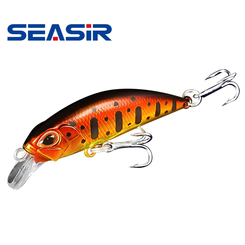 SEASIR Micro Minnow 1Pcs Mini Sinking Fishing Lures 5cm 3.5g 15colors Artificial Hard Bait Professional Jerkbait Rattle Wobblers