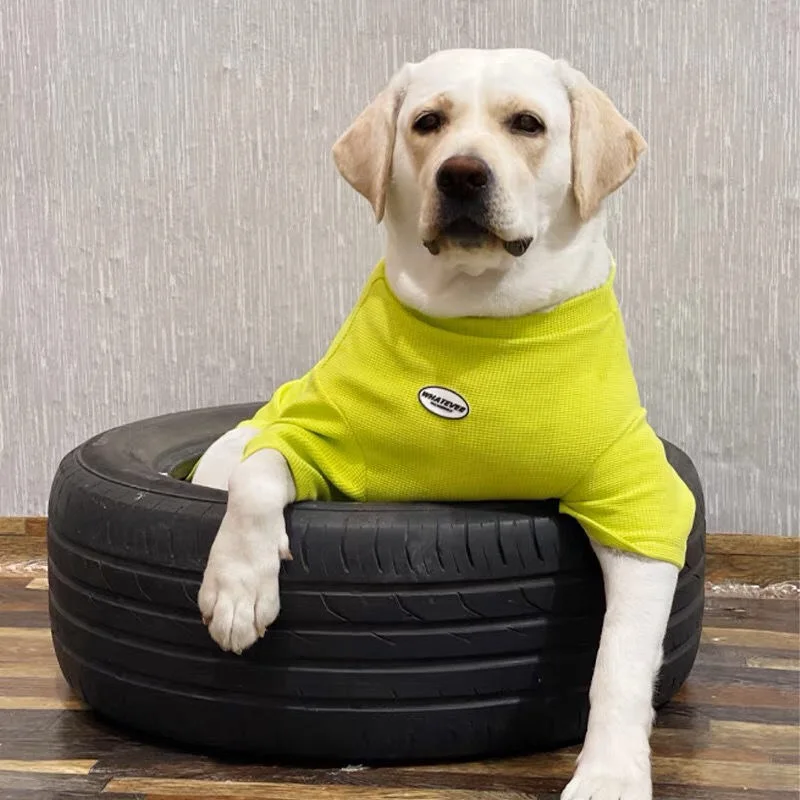 Summer Spring Fashion Pet Dogs Clothes Quality Breathable Pet Clothing Soft Golden Labrador Medium Clothes For Big Dogs T-shirt