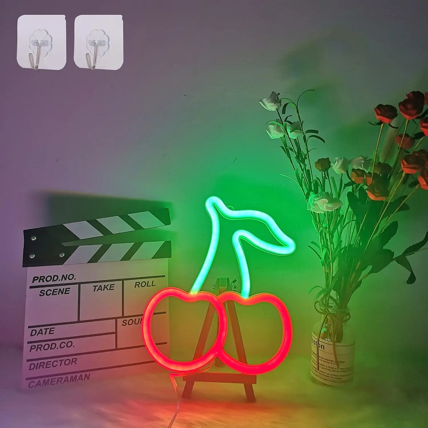 Insegna luminosa al neon ciliegia Luce al neon alimentata tramite USB/batteria per la casa Bar Cucina Sala Cafe Decorction Regalo Luce notturna