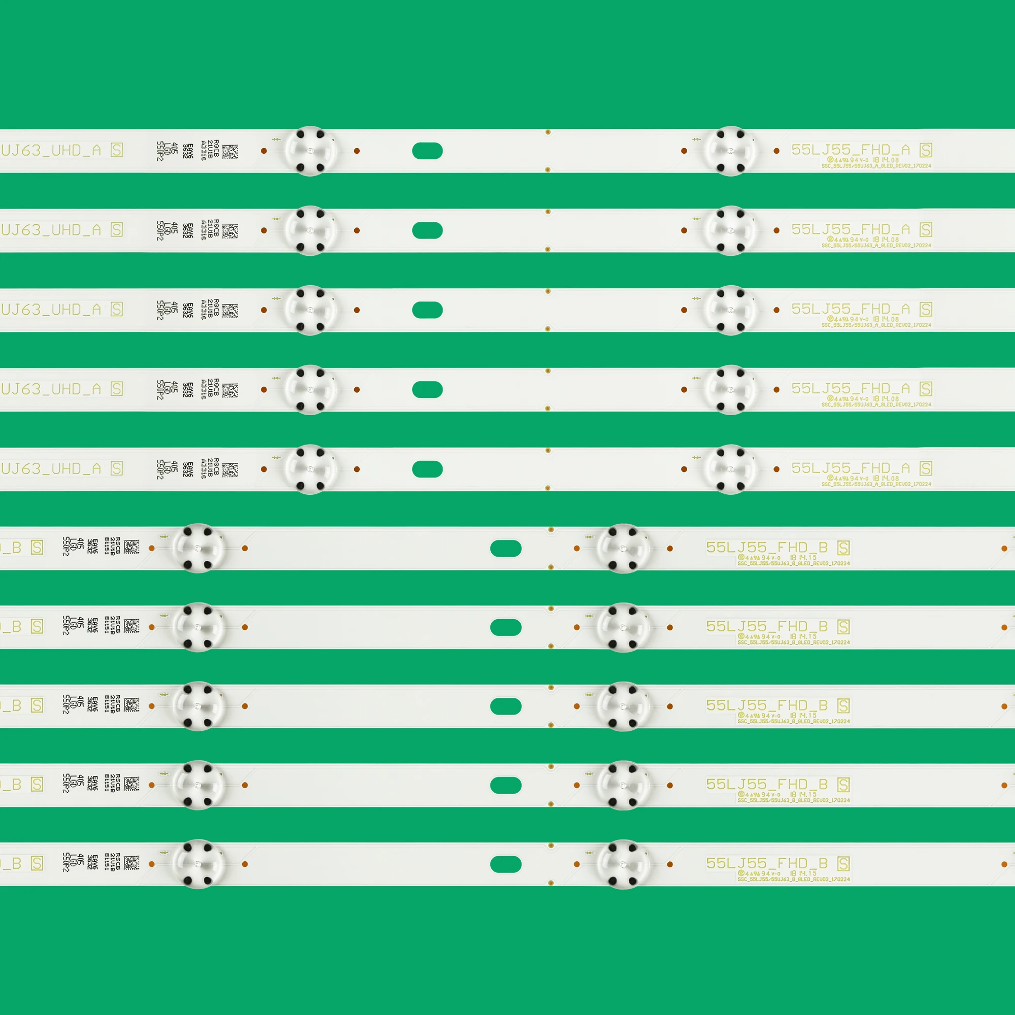 New 10Pcs/Set LED Backlight Strips For LG 55\