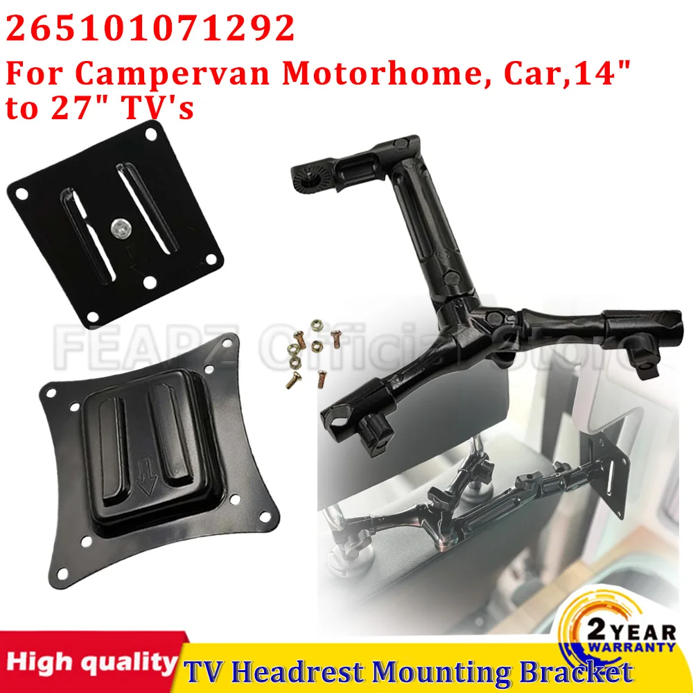 

New TV Monitor Headrest Mounting Bracket For Campervan Motorhome, Car,14" to 27" TV's For VW T5/5.1/6/6.1 Camper 265101071292