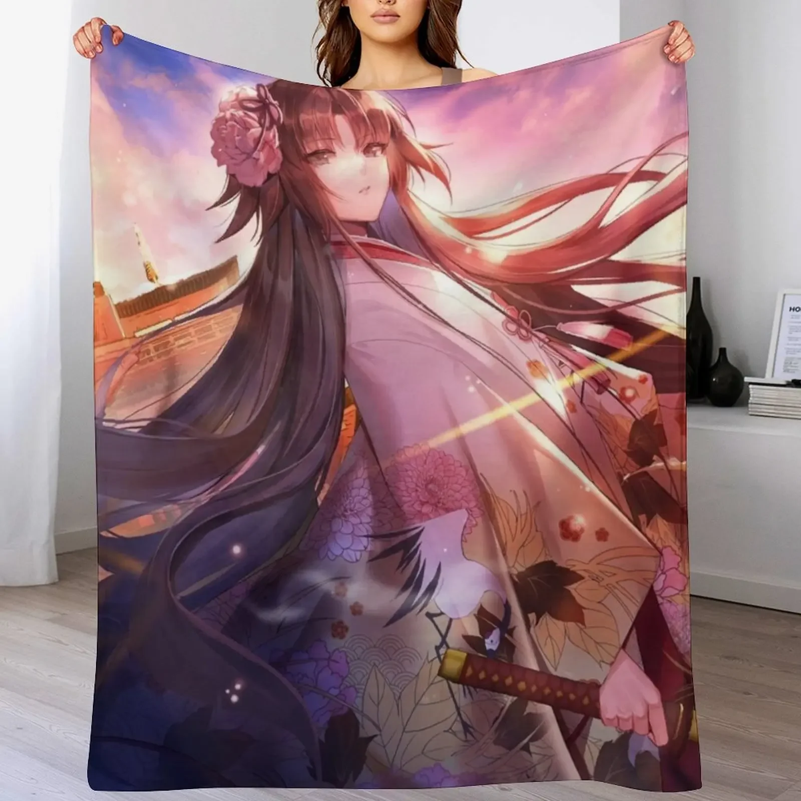 

Ryougi Shiki Throw Blanket Vintage Extra Large Throw wednesday Plush Blankets