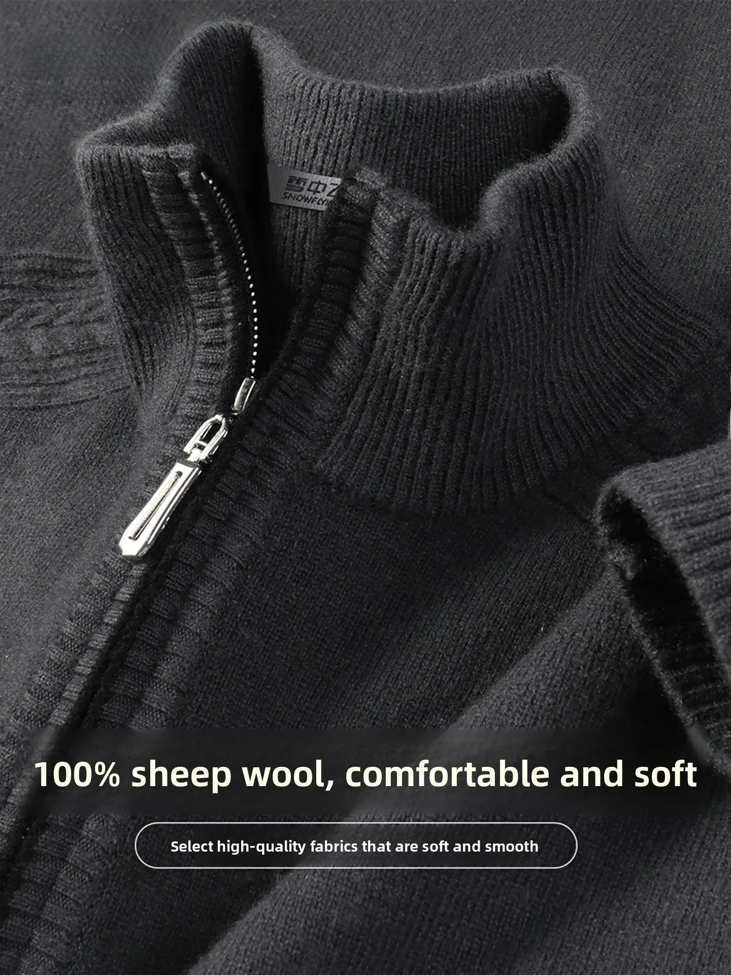Comfortable Warm 00 Wool Men's Knitwear Pure Color Versatile Stand Collar Sweater SNOW FLNG Casual Sle Winter ential