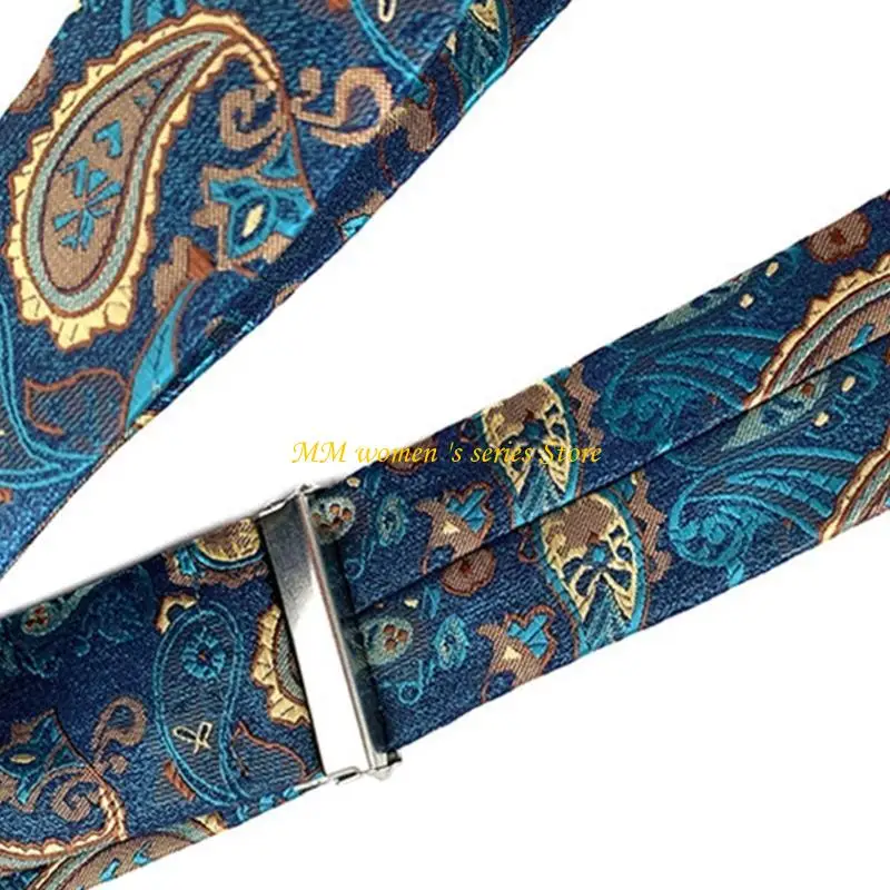 Q39Cメンズワークサスペンダー調整可能な6クリップの快適なブレースY型のヤキ