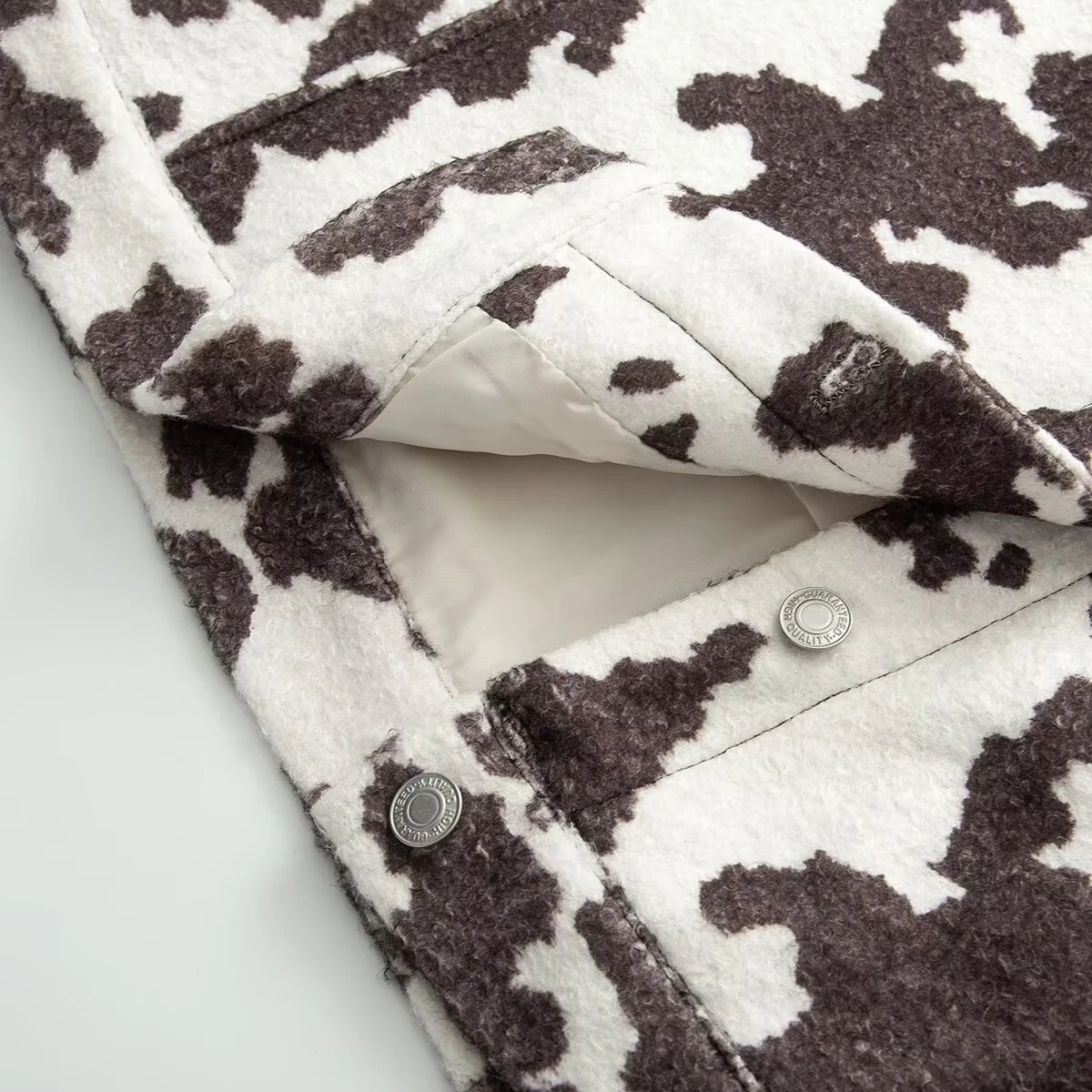 معطف نسائي شتوي جديد لعام 2025 غير رسمي بسيط بياقة متعددة الاستخدامات وأكمام طويلة مطبوع عليه شرابة #3