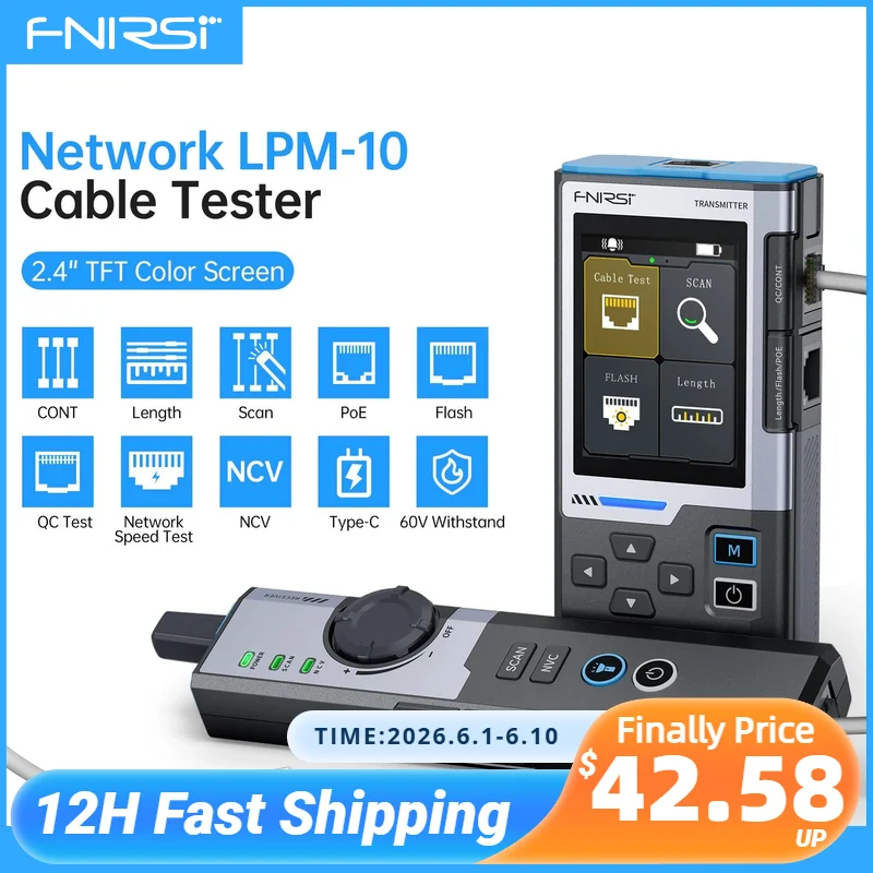 FNIRSI LPM-10A Network Cable Tester Multifunction Line Finder with