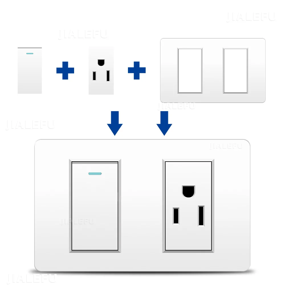 PC Fire Two Panel American Standard Socket Blank Switch Socket White, Gray, Black, Gold Four Colors Available