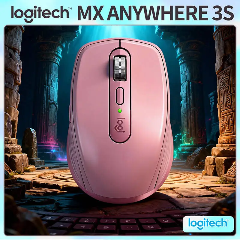 

Original Logitech MX Anywhere 3S in Rose Color, Silent Magnetic Clicks, Fast & Quiet MagSpeed Scroll