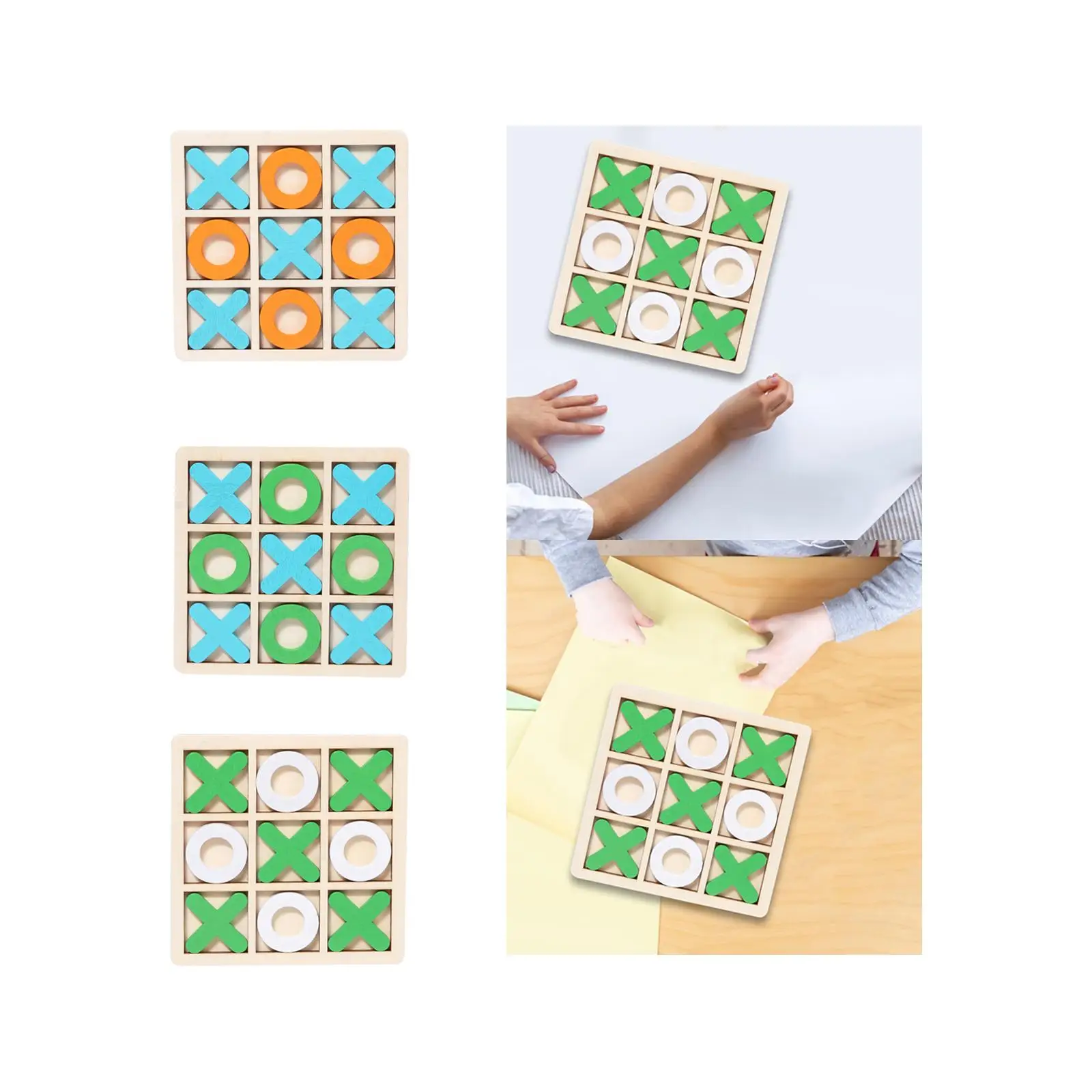 Juego Clásico de madera Tic Tac Toe para diversión y entretenimiento familiar