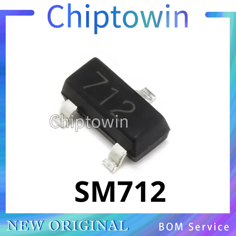 5/50/500 pcs SM712.TCT CDSOT23-SM712 SOT-23 TVS Diode Original In Stock W7