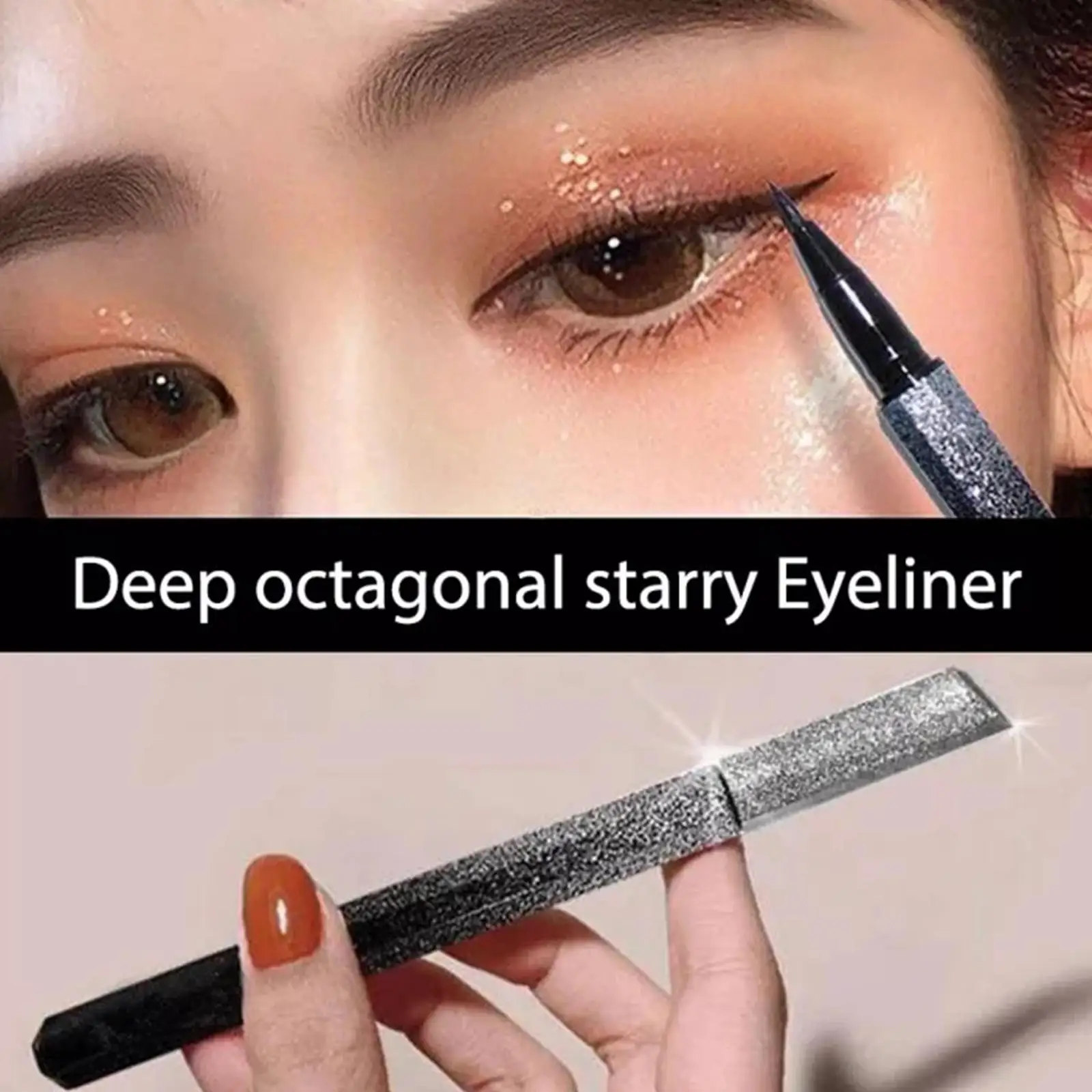 Starry Sky Liquid Eyeliner – Smudge-Proof Waterproof Quick-Dry Long-Lasting High-Pigment Easy for Beginners Precise Tip