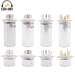 1pc 9pin B9A Vacuum Tube Socket Valve Base for  12AX7 6DJ8 5670 6922 EL84 12AT7 12AU7 with Aluminum Shield  Vintage Audio DIY