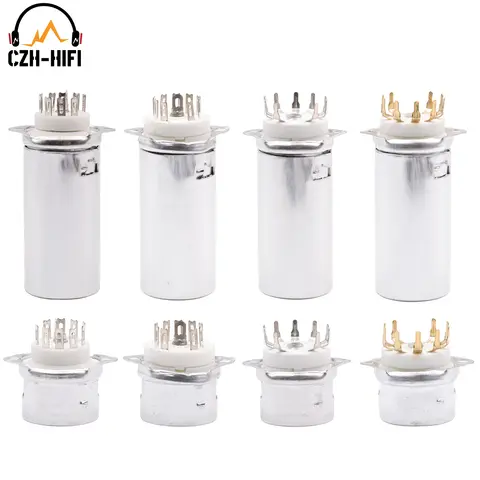 1pc 9pin B9A Vacuum Tube Socket Valve Base for  12AX7 6DJ8 5670 6922 EL84 12AT7 12AU7 with Aluminum Shield  Vintage Audio DIY