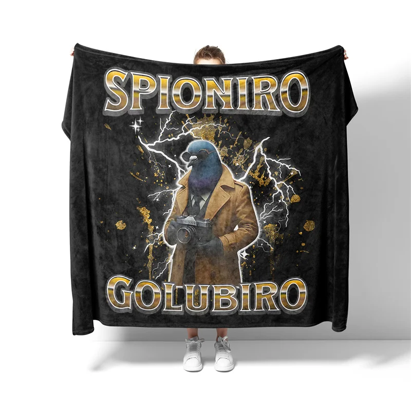 Aertemisi Spioniro Golubiro الإيطالية Brainrot مضحك ميمي بطانية للحيوانات الأليفة للكلاب الصغيرة والمتوسطة والكبيرة القط جرو هريرة الأريكة أريكة السرير