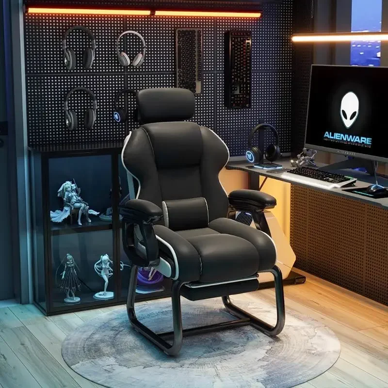 Home Computer Chair Comfortable Se    ntary     sk Office Chair Reclining Sofa Casual Bow E-sports Chair Fixed Foot