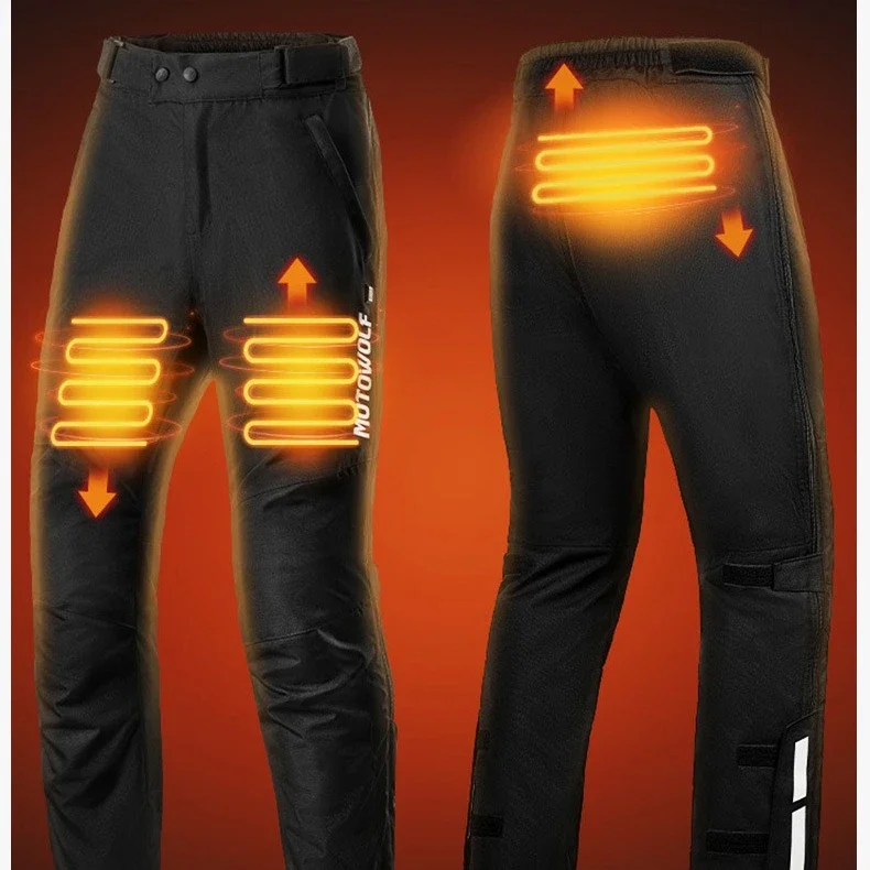 Motorcycle winter riding quick-release pants windproof graphene warm quick wear pants water-proof electric heating pants