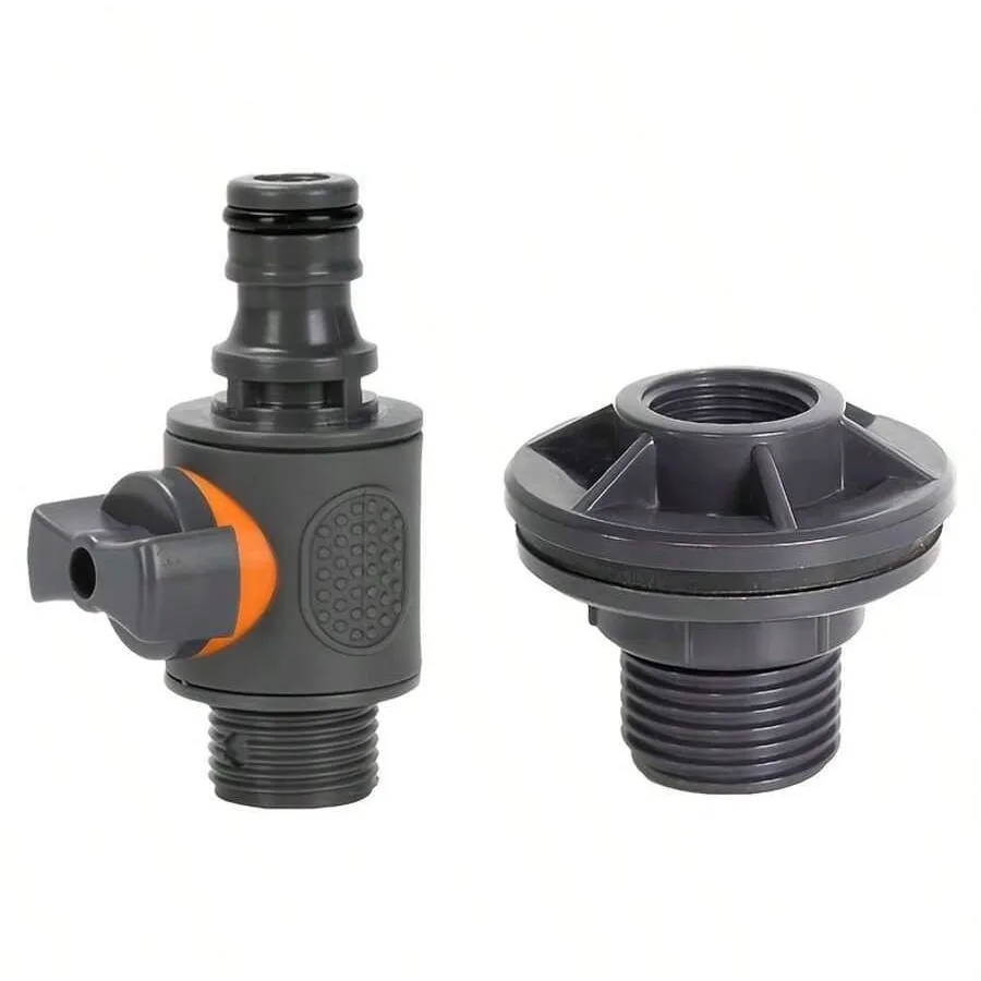 Bucket Adapter Garden Irrigation Pipe Connection Maintenance Coupling Water Tank Connector Six Points With Switch Valve