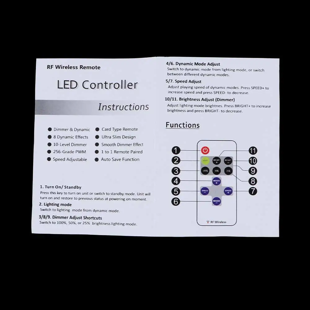 Hot Dimmer Mini RF Wireless Remote  Switch Switch for LED Strip Light Controller