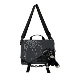 Japan Style Harajuku Crossbody Bag Men 2024 New In Street Trend Hip-Hop Waterproof Oxford Chain Large Capacity Shoulder Bag
