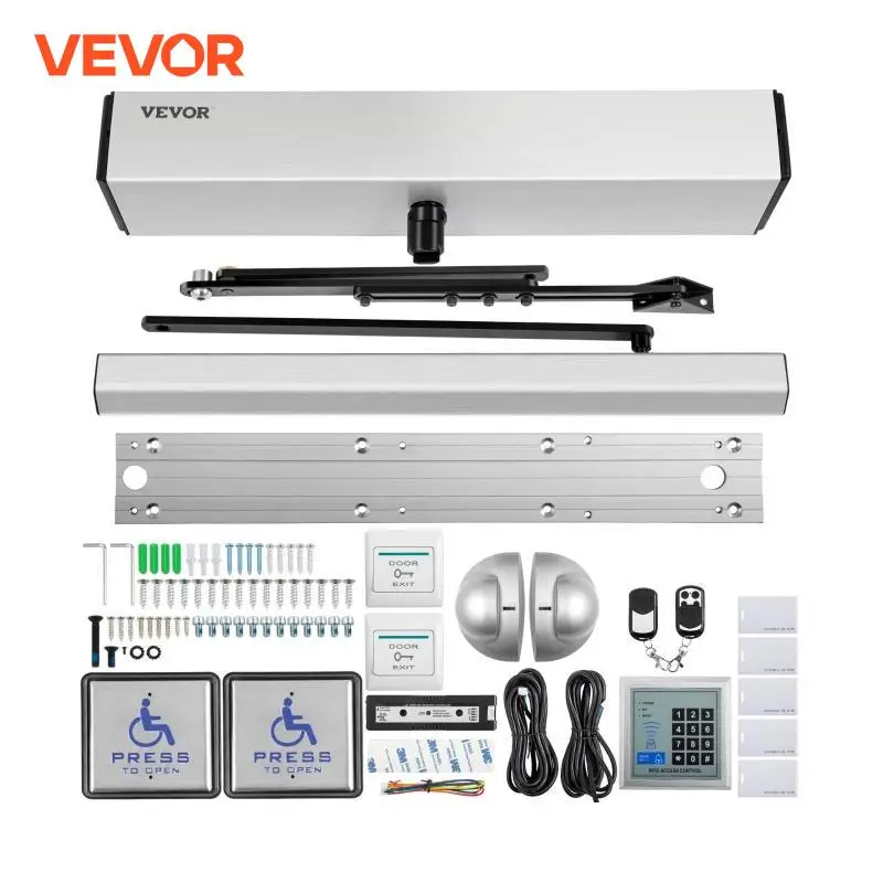 VEVOR Automatic Door Opener 100-240V 220lbs Wireless Remotes 2 Exit Buttons Keypad Buttons Doors Swing Operator for Disabilitity