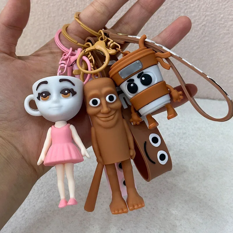 Tung Tung Sahur Brainrot Animals Keychains for Accessories Funny Sigma Skibidi Rizz Cat Silly Meme Keyrings Fans Friends Gifts