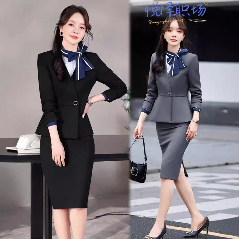 Professional Tailored Suit Suit Women's Spring and Autumn New Reception Customer Service Office Formal Suit Temperament Office S