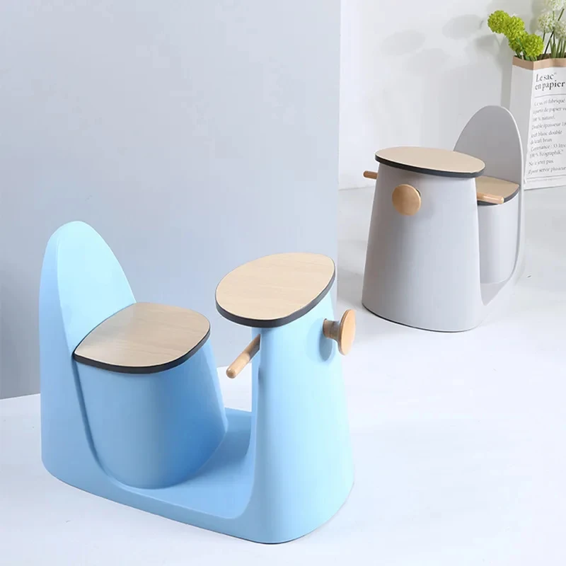 Nordic Minimalist Home By Dining Chair Modern Plastic Low Stool Cute Backrt