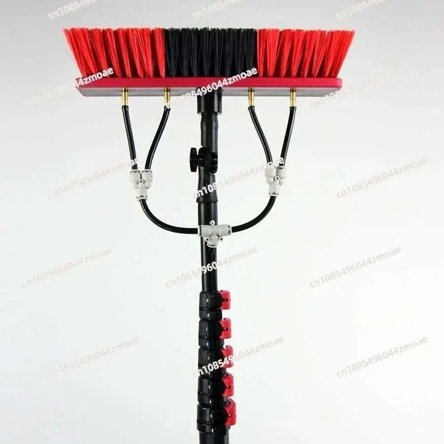 Jmz-9m Window Cleaning Brush Telescopic Rod Photovoltaic Panel Cleaning Brush Water Spray Flow-through Brush