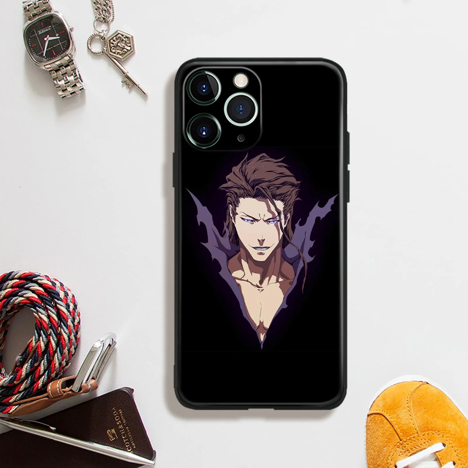 Sosuke Aizen Anime Protective Shell Soft Silicone Phone Case for iPhone 16 15 14 11 Pro Max 7 8 15 16 Plus 12 13 Mini Xr Xs