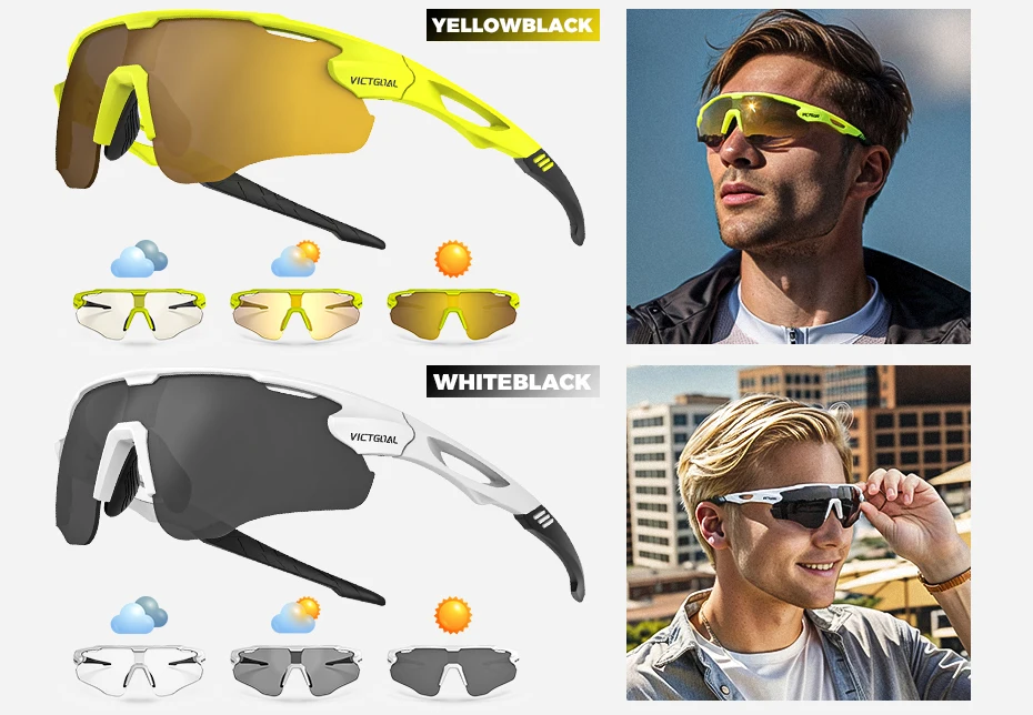 VICTGOAL Photochrome Fahrrad Sonnenbrille für Männer Frauen Sportbrille UV400 Schutz Fahrrad Brille MTB Rennrad Brille – Detail 11