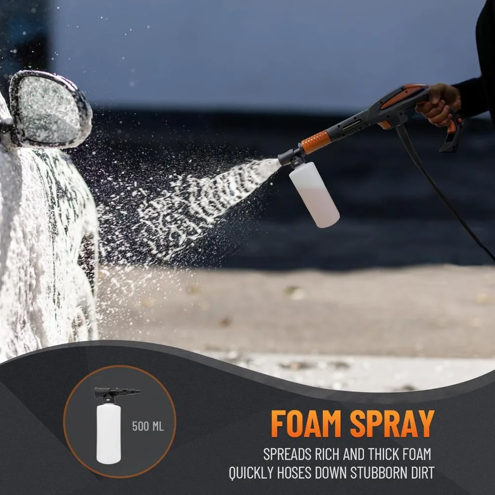 5000PSI 3.0GPM شاشة تعمل باللمس ضغط قابل للتعديل مع تقنية مضادة للرش، مقبض الرش التحكم الذكي، 5 فوهة #5