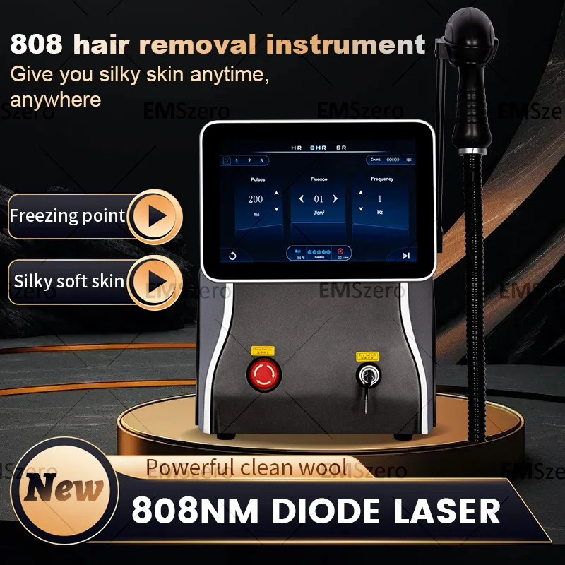 Remoção permanente do cabelo do diodo portátil, remoção do cabelo de 3 ondas, depilação rápida, Painfree, penetração do folículo, dispositivo do rejuvenescimento da pele, 808nm, 2024