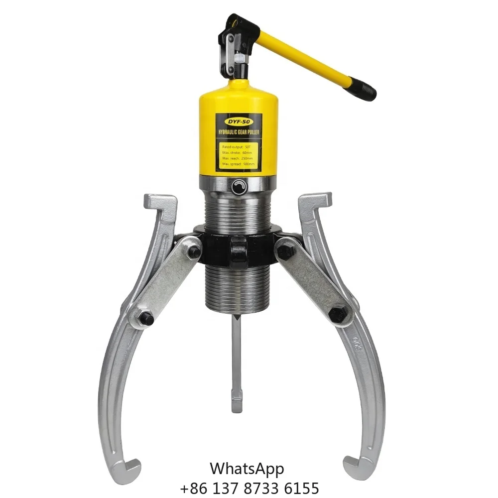 50T 3 Jaw Integral Hydraulic Bearing Gear Puller Multi-functional Bearing Extractors Removal Tool Max 500mm Spread Range