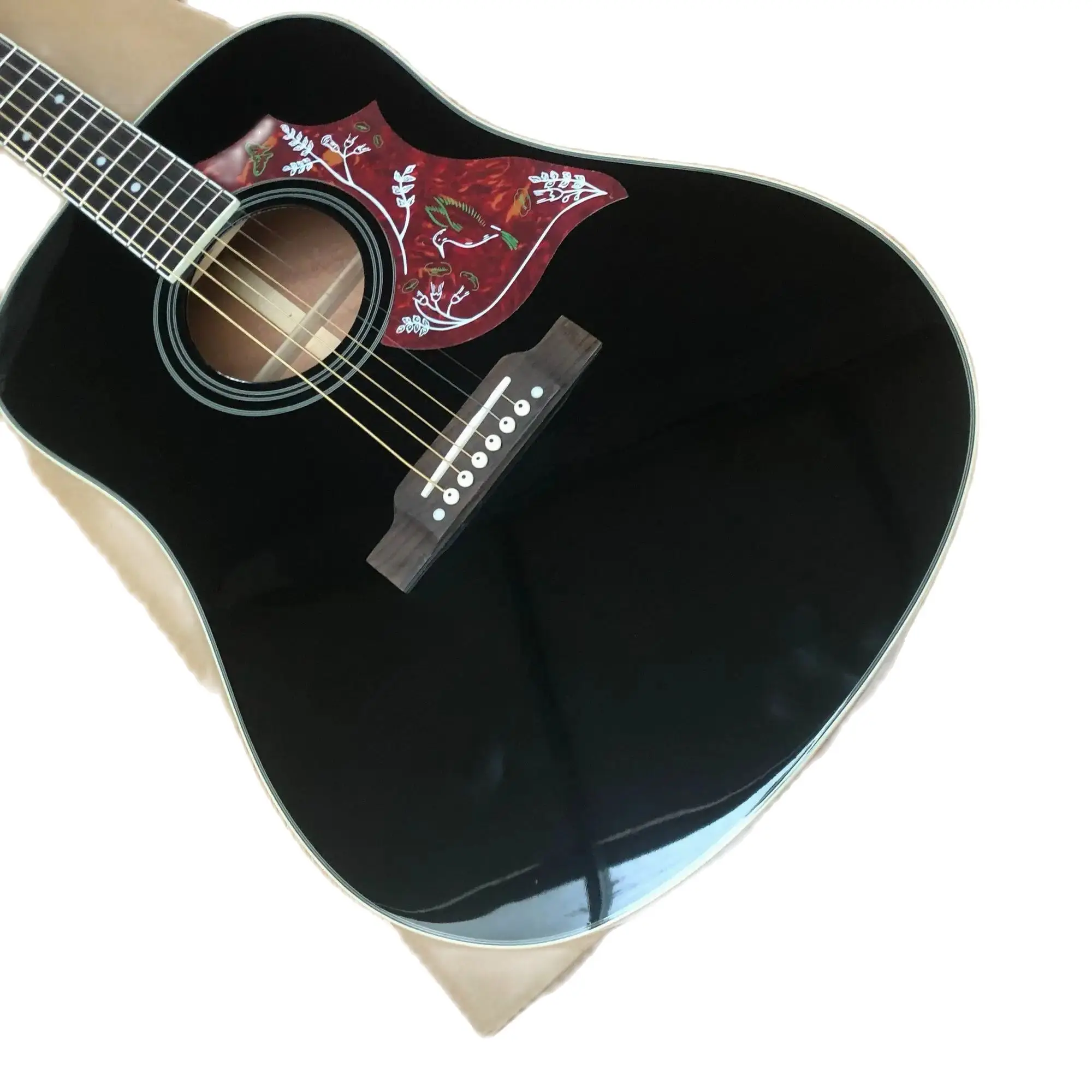 

New Hummingbird Acoustic Guitar Ebony Fretboard/Bridge,Bone Nut/Saddle In Black 202403