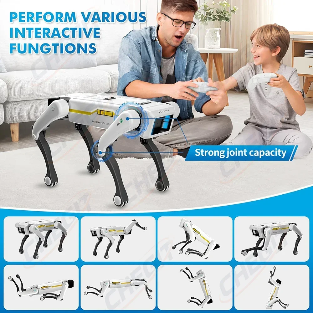 CHEGIT Elektryczny Robot Pies RC z Klipsem Wielofunkcyjny Robot Pies Mechaniczny RC Zabawka Edukacyjna Bioniczny Inteligentny Robot Prezent