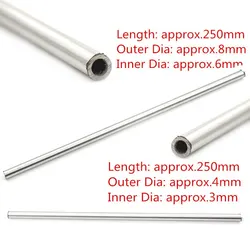 1PC 250mm 304 Seamless Stainless Steel Capillary Tube OD 8mm ID 6mm/ 4mm 3mm Tool Parts