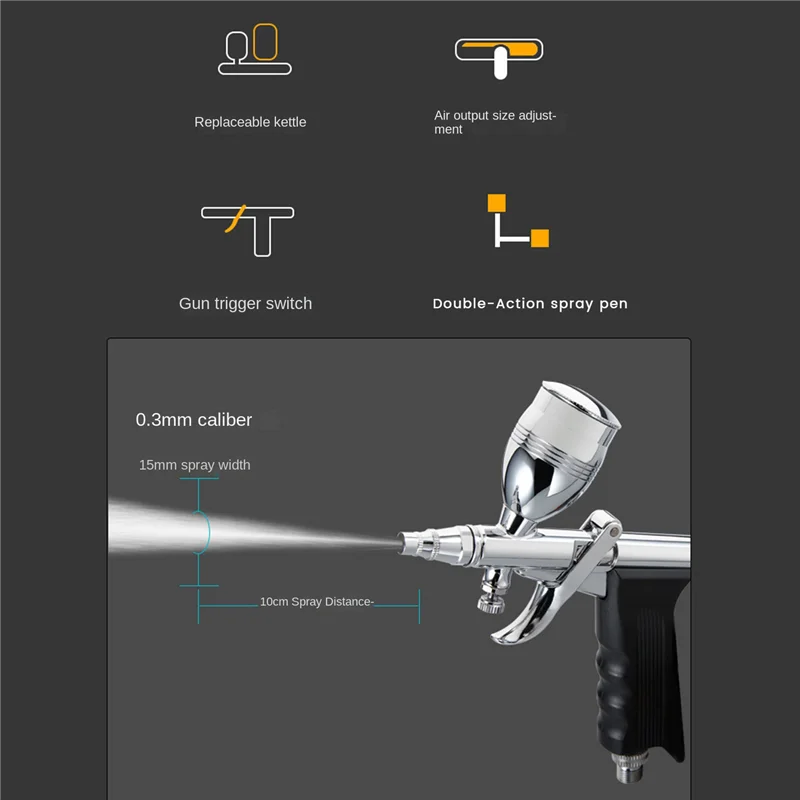 

Vlag Airbrush Kit Metal Double Action Trigger Airbrush For Painting Nails Cake Tattoo Makeup