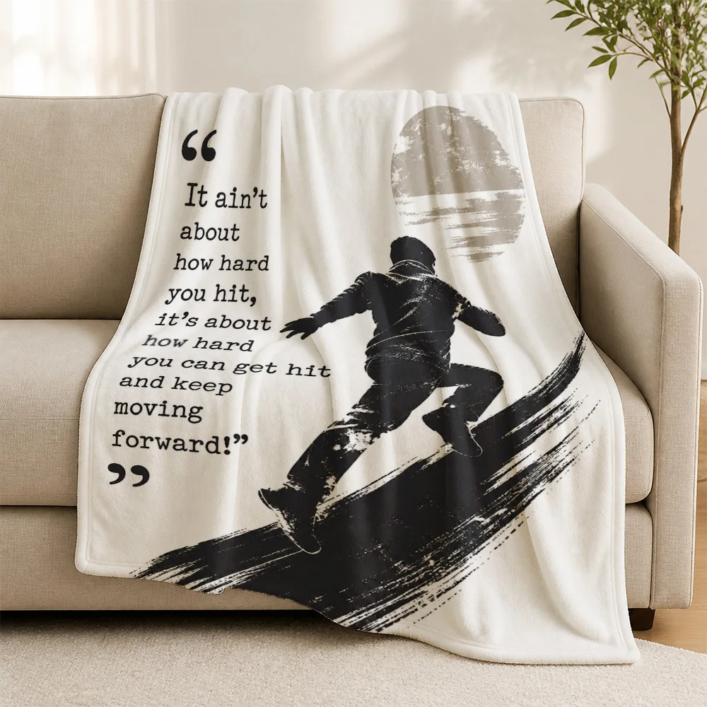 Inspirational Quote Throw Blanket for Couch Sofa Decor Gift Cozy Modern Graphic Motivational Wall Art Home Textiles for Living R