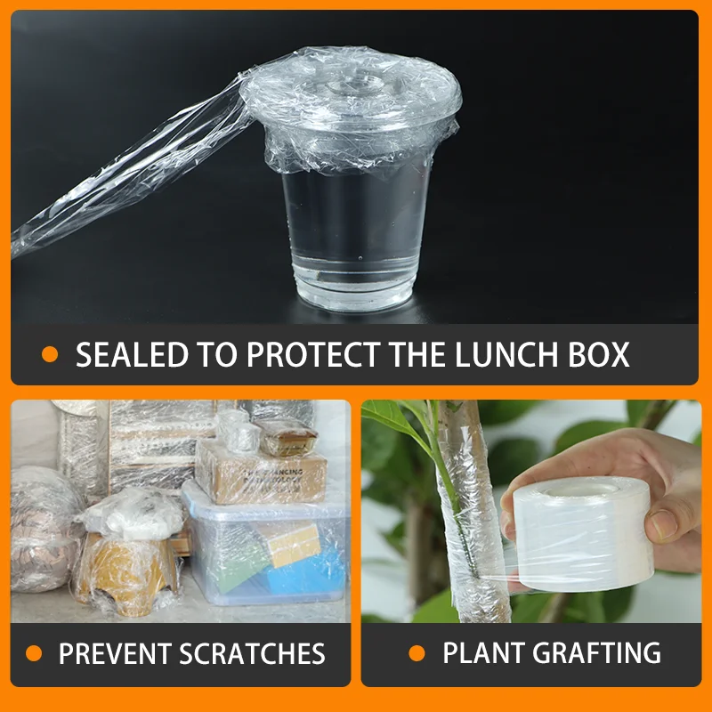 200 Meters Small Roll PE Stretch Film Sealing Film Protective Film Industrial Packaging Bottle Sealing Grafting