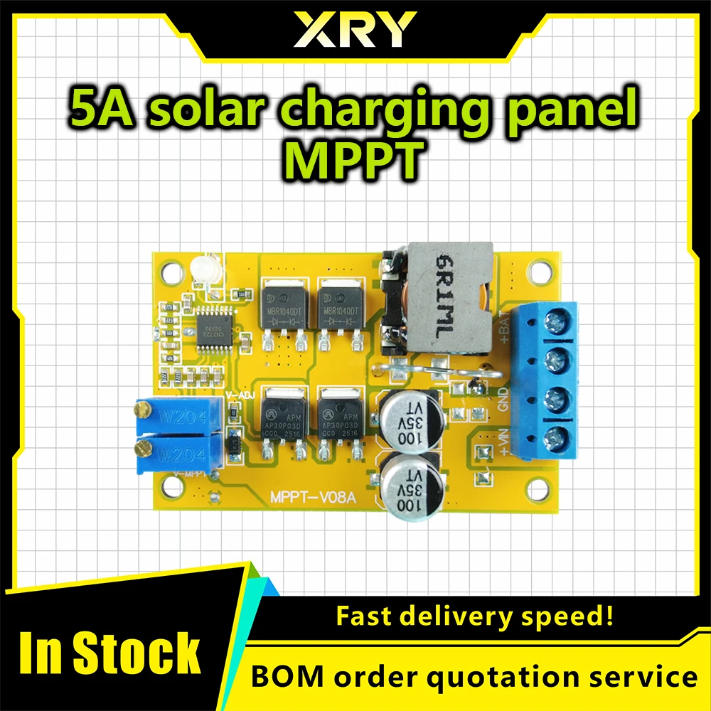 XRY DC 8-28V 5A 100W MPPT Solar Board Regulator Controller 9V 12V 24V Auto Switch Solar Charging Board