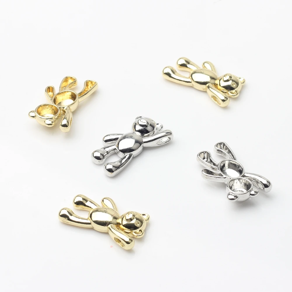 Zinc Alloy Charms Cartoon Bear Charms 10pcs/lot For Diy Fashion Jewelry Earrings Making Finding Accessories