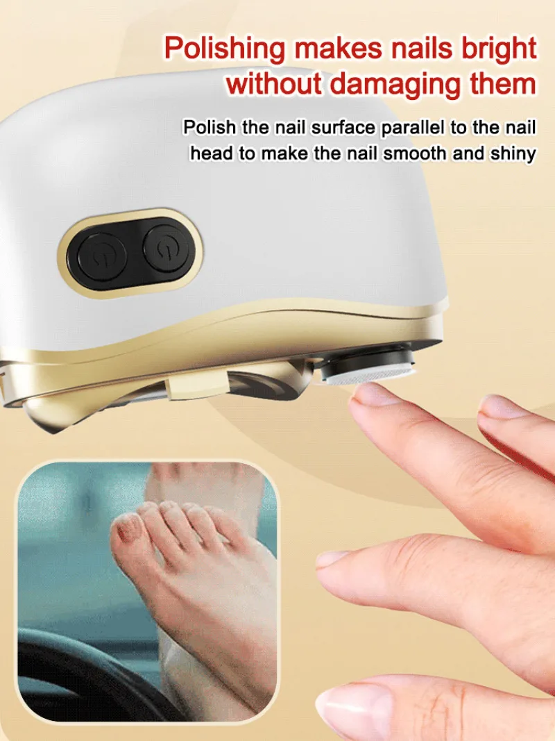 Electric Automatic Nail Clipper, 2-in-1 Auto Fingernail Cutter & Polishing Grinder for Baby Senior Adults, 2-Speed - view 4