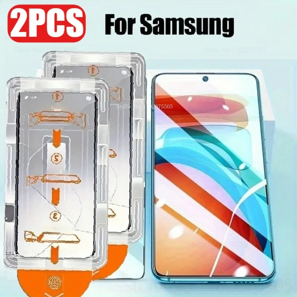 

2Pcs HD Clear Tempered Glass for Samsung Galaxy S25 Edge S25 Ultra S24FE S23 S22 Ultra S20 Ultra S21 Plus Easy Pull-Out Film Box