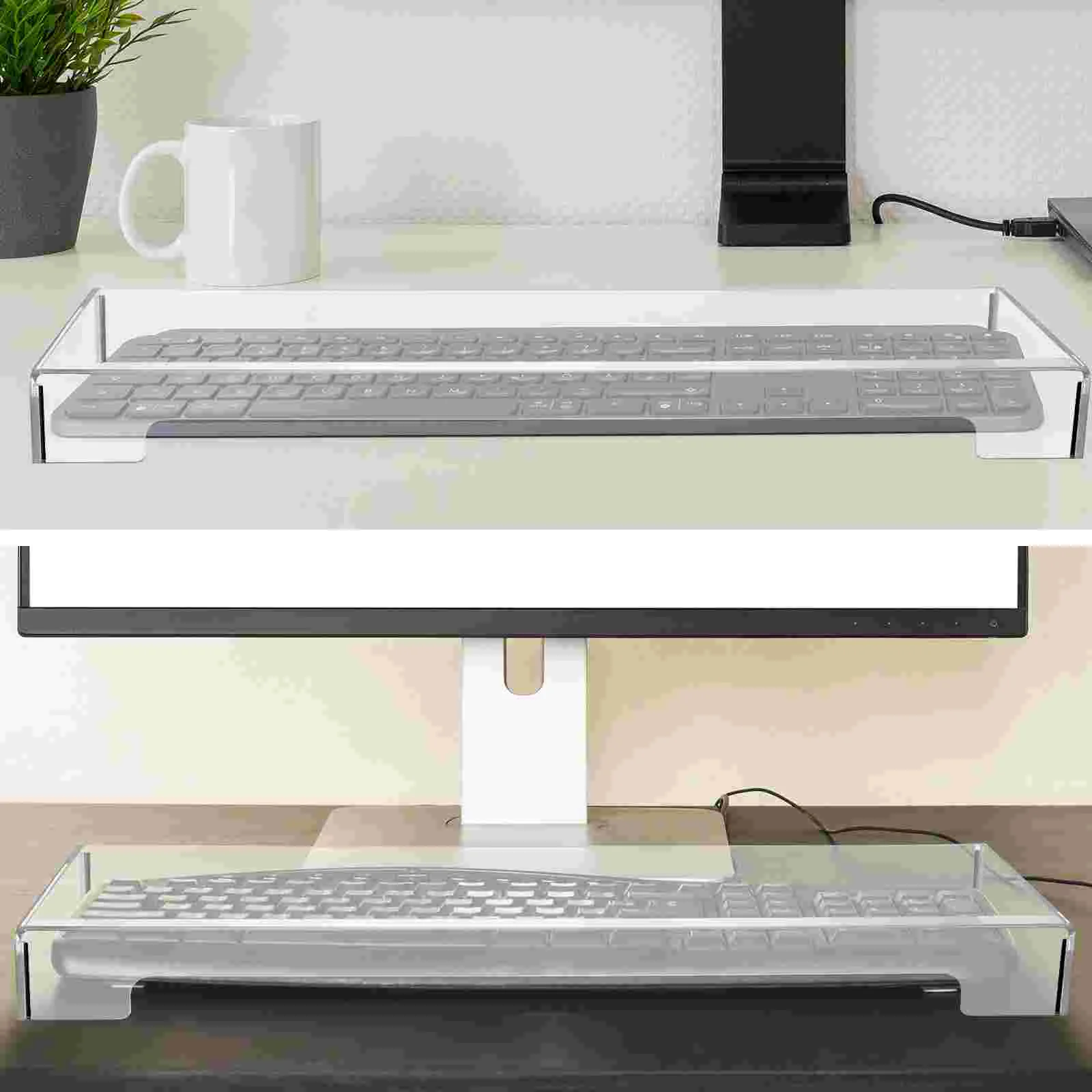 Soporte para tocadiscos, cubierta antipolvo para teclado, accesorios de mesa, Protector acrílico inalámbrico para oficina