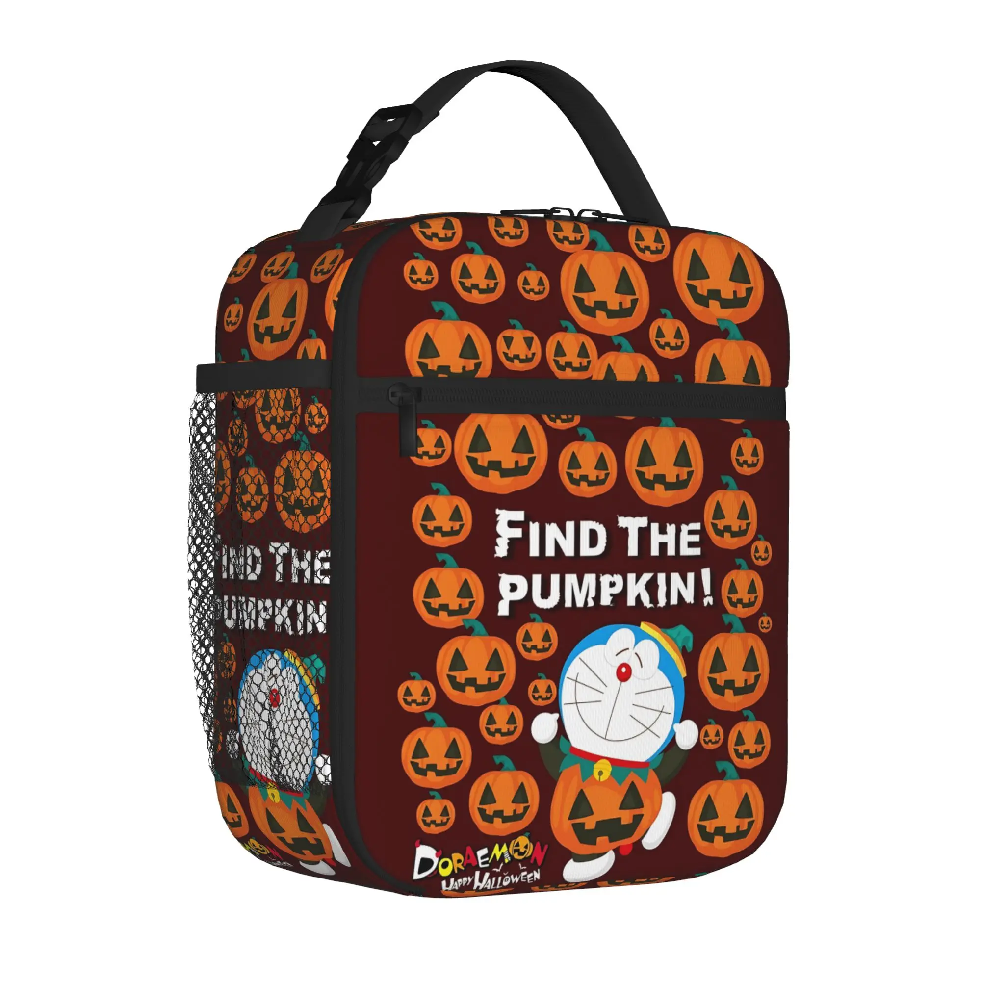 1 Piece Zipper Closure Find The Pumpkin Halloween Jack Storage Bag Pocket Doraemoning  School Lunch Food Box For Lunch Food Bag