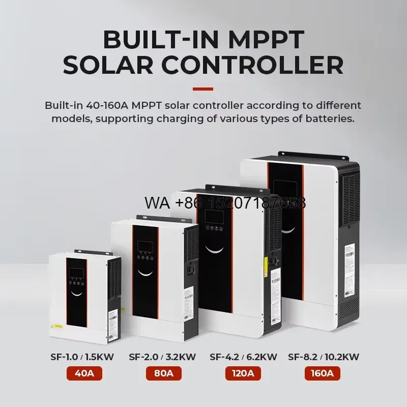 Wmwmnu for Hybrid 1.5KW Solar Controller Inverter with AC Input Output Single Split 48V DC Pure Sine Wave WiFi Communication