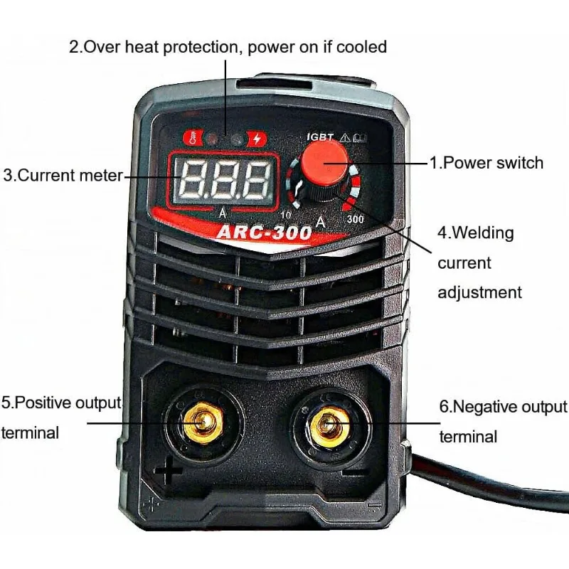 Welding Machine, MMA 300A 110V Welder Machine, Portable Stick Welder IGBT Inverter Digital Display LCD, Home DIY Arc Welder