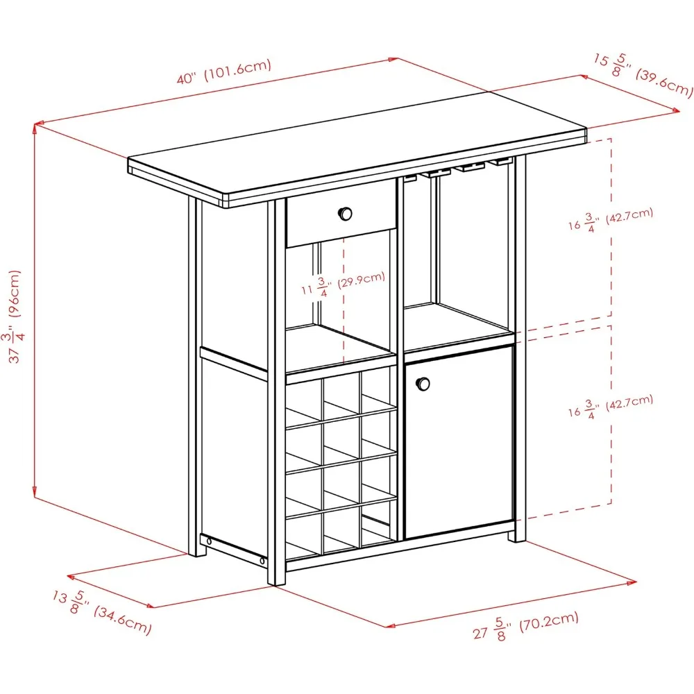 Mueble para vino Macon Bar, Espresso