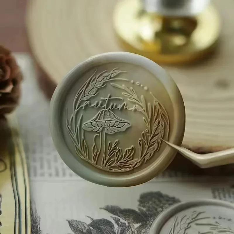 Wax Seal Stamp Chapter Header Multi-Layer Relief Yin-Yang Engraving Students Diy Cute Copperhead Hydrangea Invitation Card Seal
